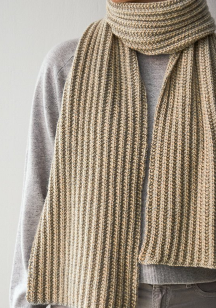 Two-Tone Mistake Rib Scarf