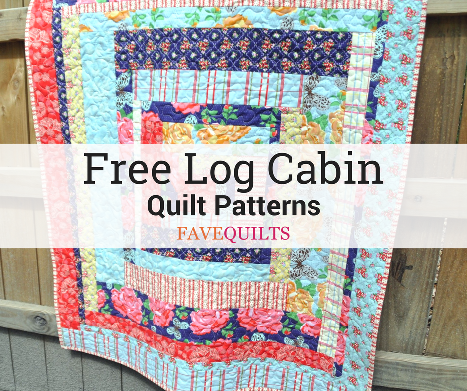log cabin quilt pattern with floral