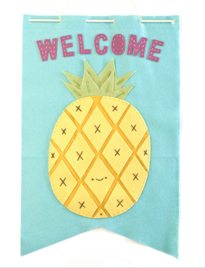 DIY Pineapple Embroidery Banner