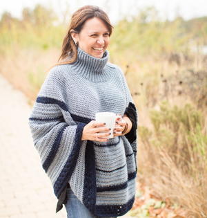 crochet turtleneck poncho pattern