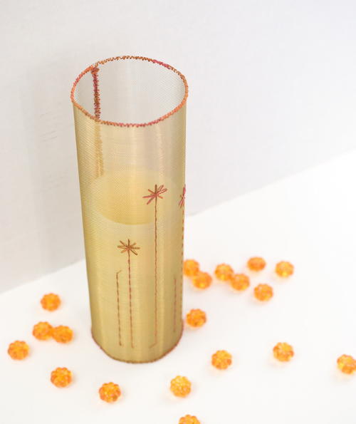 DIY Mesh Candle Wrap