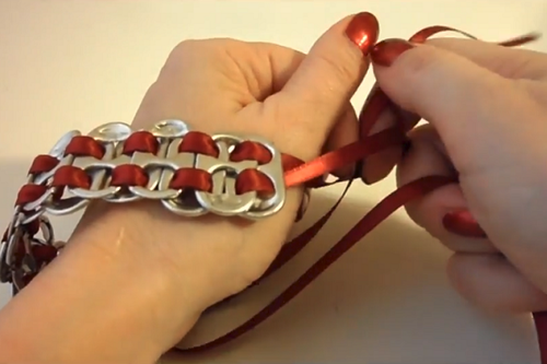 Pop tab 2025 bracelets with ribbon