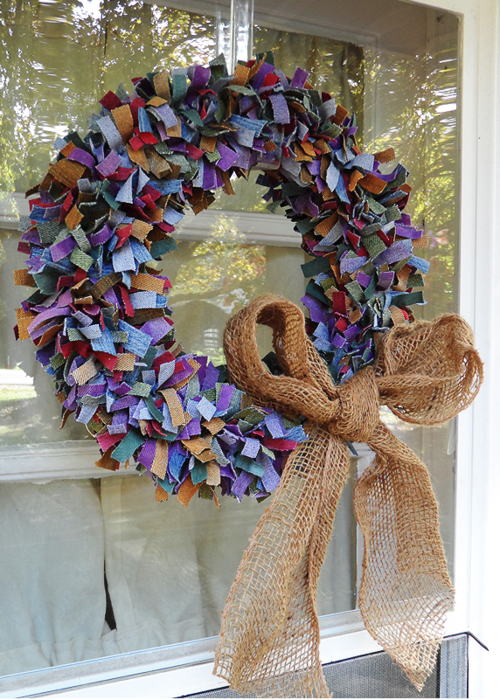 Denim Rag Wreath DIY