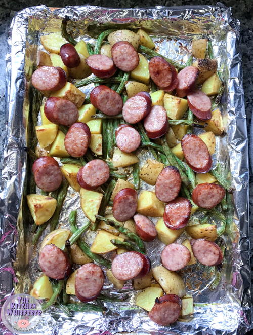 Sheet Pan Smoked Kielbasa with Herb Potatoes