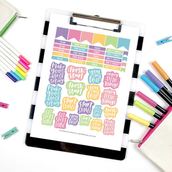 Free Printable Motivational Planner Stickers
