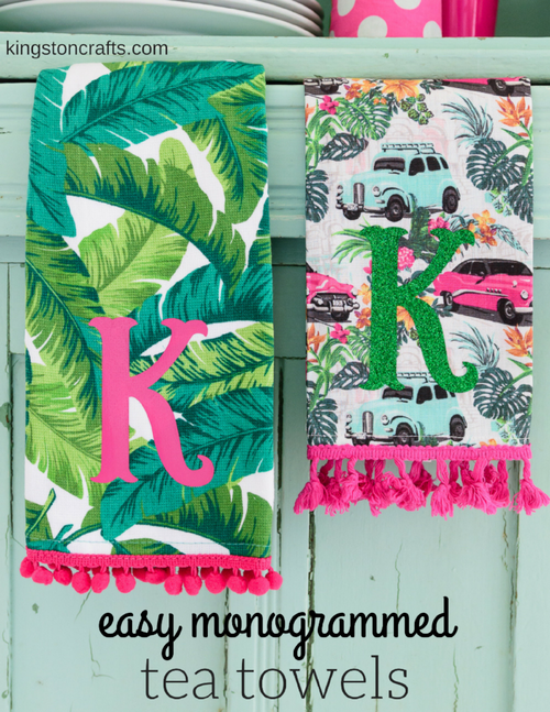 DIY Monogrammed Tea Towels