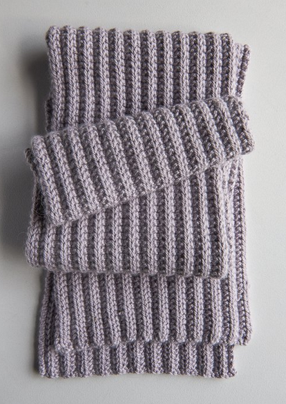 No-Purl Ribbed Scarf