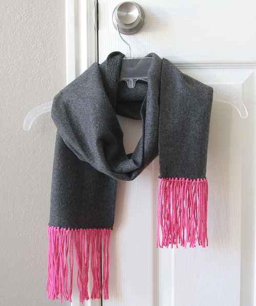 Fast No Sew Fleece  Fringe Scarf