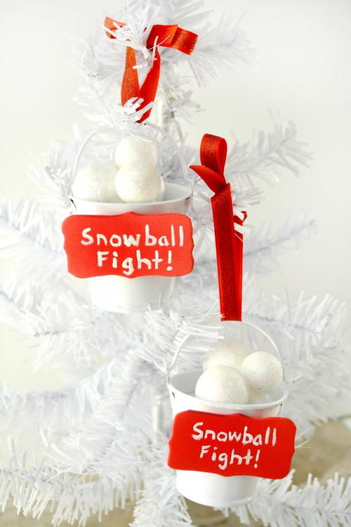 Snowball Fight DIY Ornament