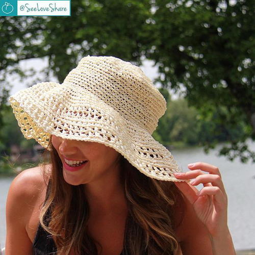 Crochet Floppy Sun Hat AllFreeCrochet crochet-floppy-sun-hat-allfreecrochet