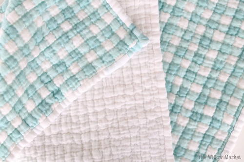 Hand Quilted Cotton Gauze Baby Blanket