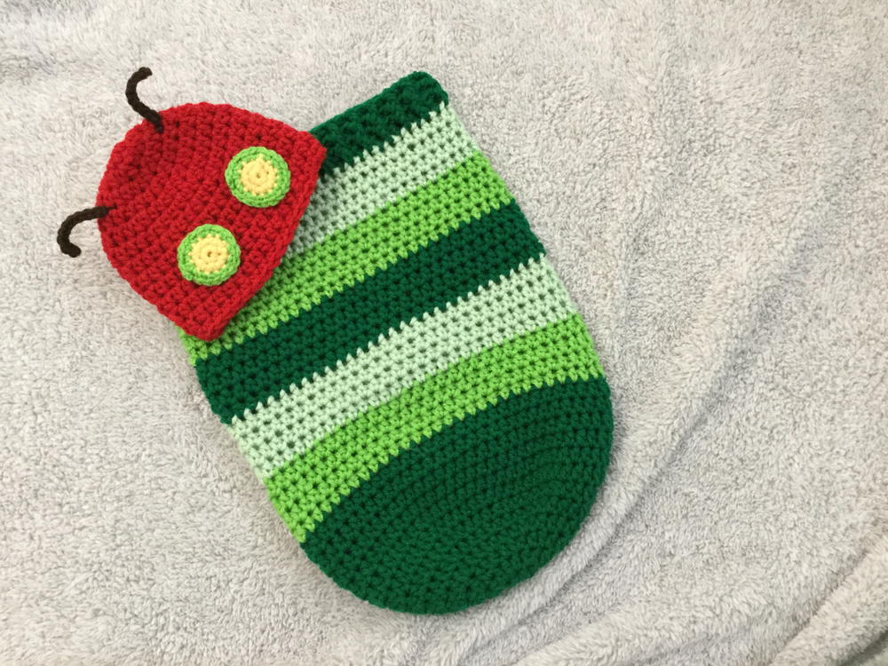 Caterpillar Baby Cocoon Set | AllFreeCrochet.com