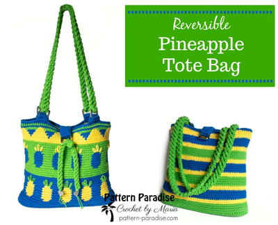 Reversible Pineapple Tote Bag