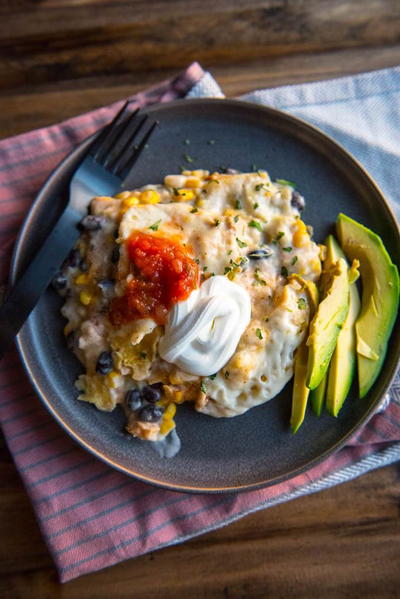 Instant Pot Chicken Enchilada Casserole