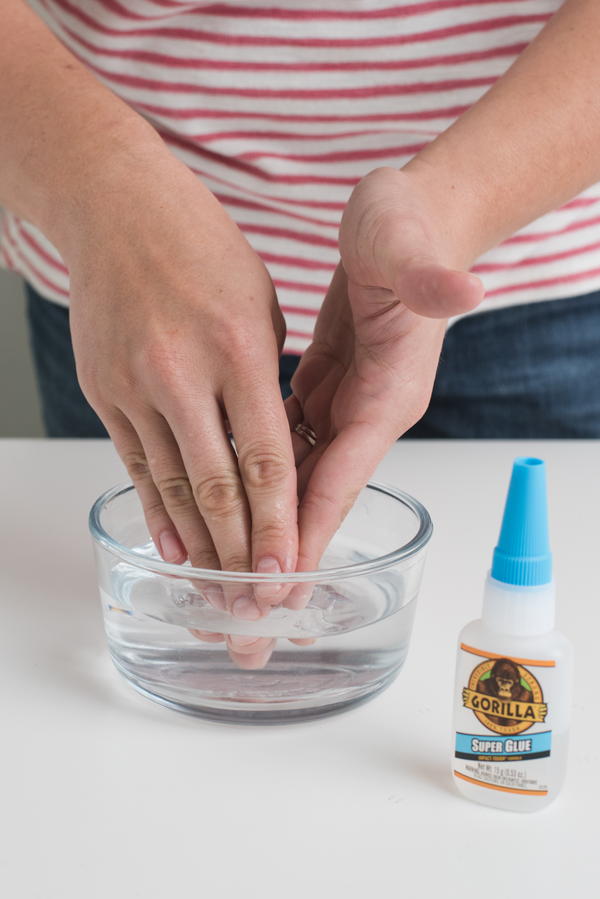 Removing super glue, residue, and stains