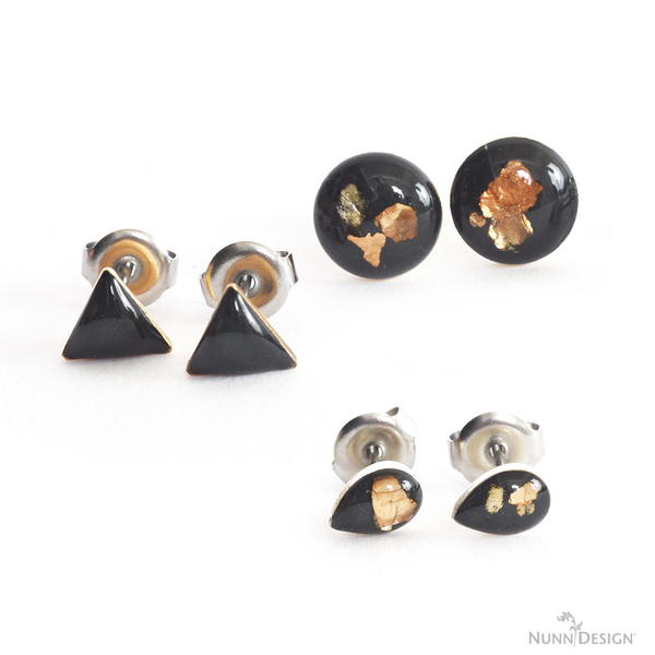 Gorgeous Gold Flake Resin Earrings