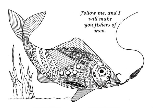 fishers-of-men-adult-coloring-page-favecrafts-com for Free Printable Fishers Of Men Craft Fishers of Men Adult Coloring Page | FaveCrafts.com for Free Printable Fishers Of Men Craft