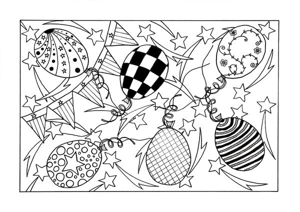 Patriotic Celebration Adult Coloring Page