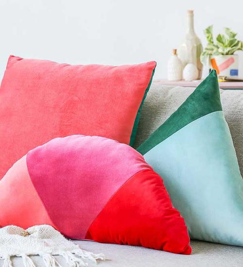 Geometric Color Blocked DIY Throw Pillows