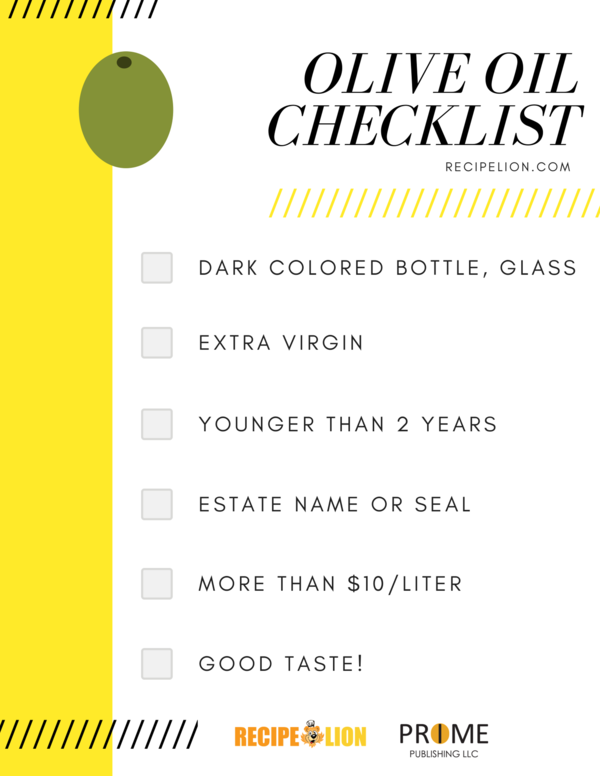 Olive Oil Checklist