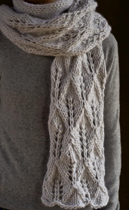 Easy knit lace scarf pattern free