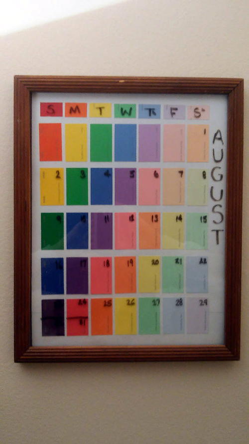 DIY Paint Swatch Calendar