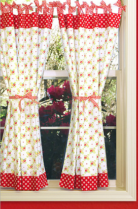 Kitchen Curtains with Gingham Bows