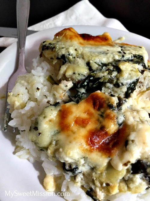 Spinach Artichoke Chicken Casserole