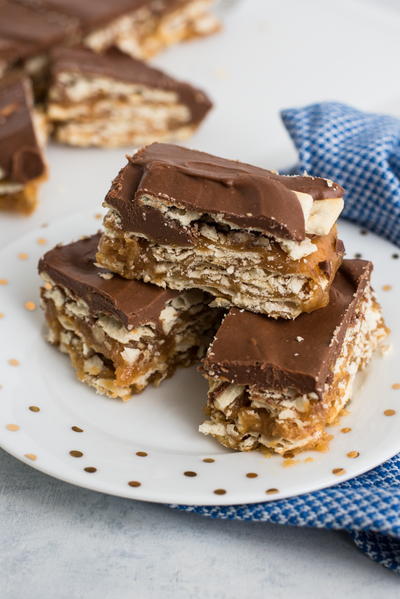 Gooey Caramel Crack Bars