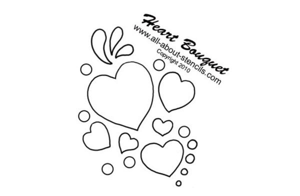 Heart Bouquet Quilt Stencil