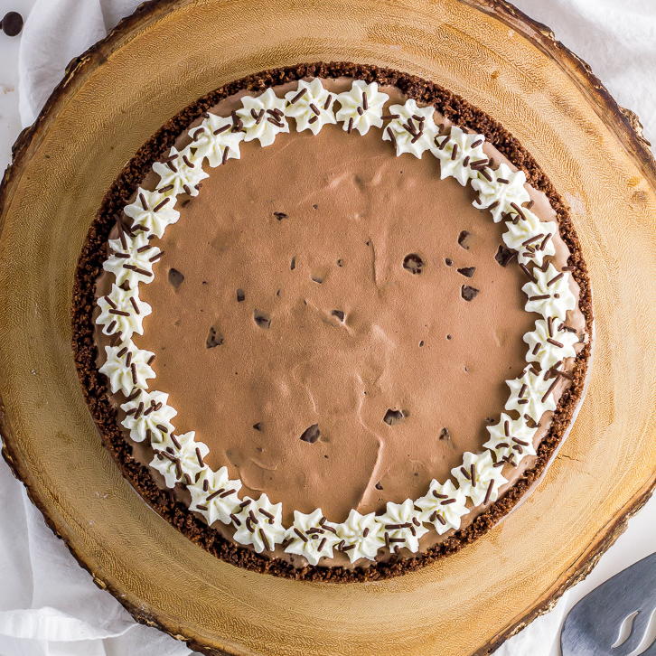 Chocolate Chocolate Chip Ice Cream Pie | TheBestDessertRecipes.com