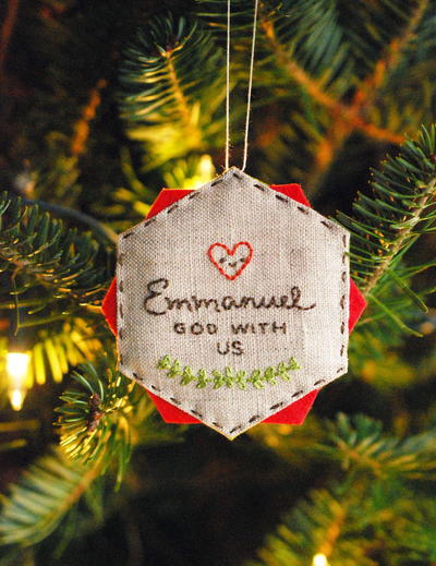 Embroidered Hexagon Ornament Sewing Pattern