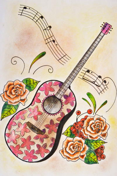 For the Love of Music Adult Coloring Page
