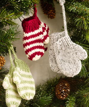 Knit Mittens as Ornaments