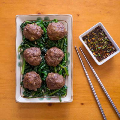 Keto Asian Meatballs Recipe with Dipping Sauce