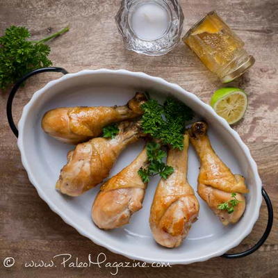 Paleo Chinese Tamari Honey Glazed Chicken Drumsticks