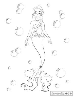 Bubbly Mermaid Coloring Page Favecrafts Com