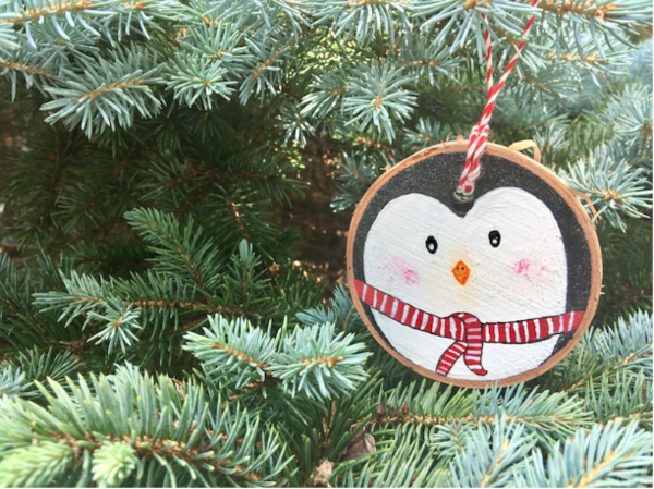 Hand Painted Penguin Ornament DIY