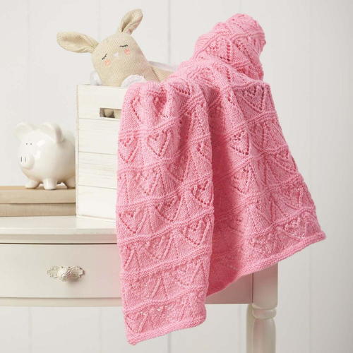 Heartfelt Baby Blanket Knitting Pattern Allfreeknitting Com