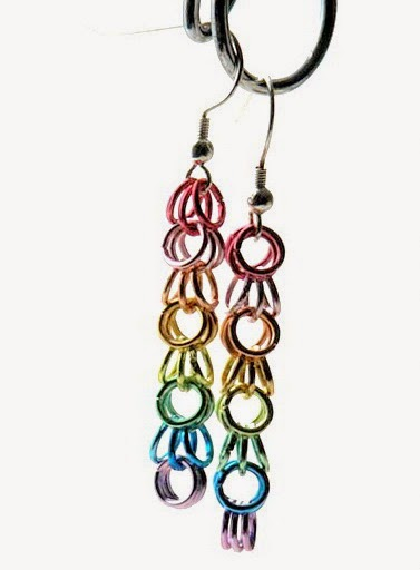 Simple Rainbow Chain Earrings