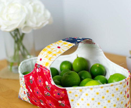 Patchwork Fabric Basket Pattern