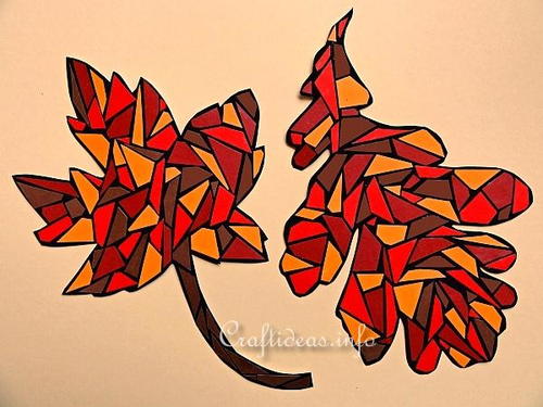Paper Mosaic Autumn Leaves