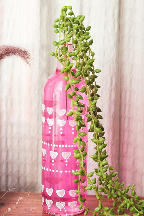 Recycle Wine Bottle into Bohemian Vase Decor