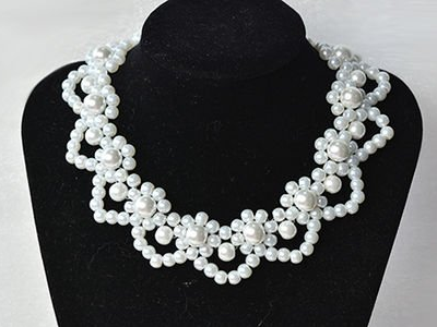 Bridal Flower Pearl Necklace