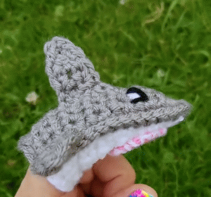 Crochet Shark Finger Puppet