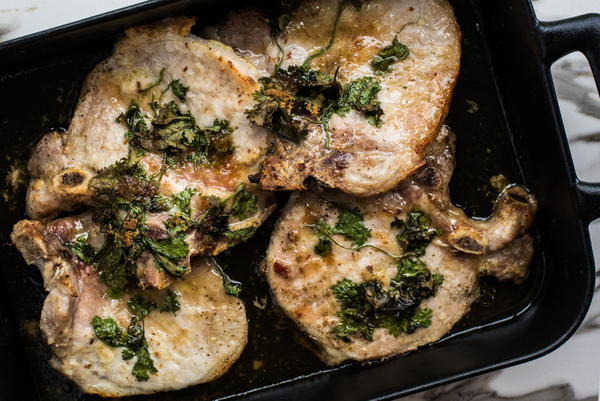 Garlic Herb Brown Sugar Pork Chops