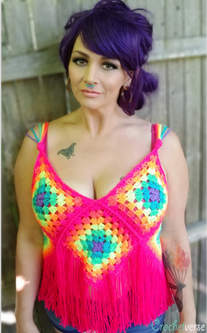 Fun and Flirty Granny Square Tank Top