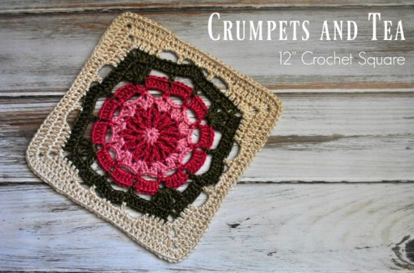Vintage Crumpets and Tea Crochet Square
