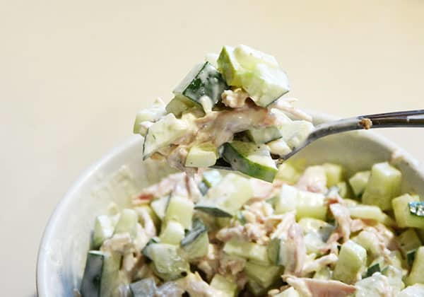 3-Ingredient Cucumber Chicken Salad