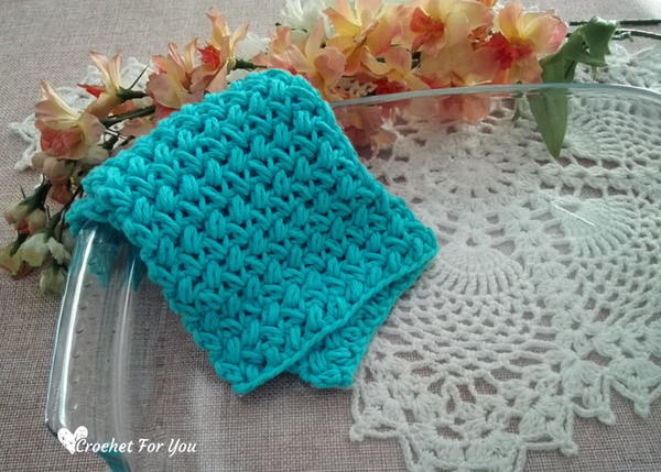 Crochet Mini Bean Stitch Dishcloth